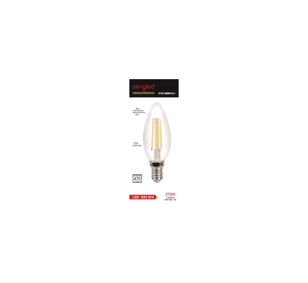Sengled Λάμπα LED Filament E14 4W 2700K 